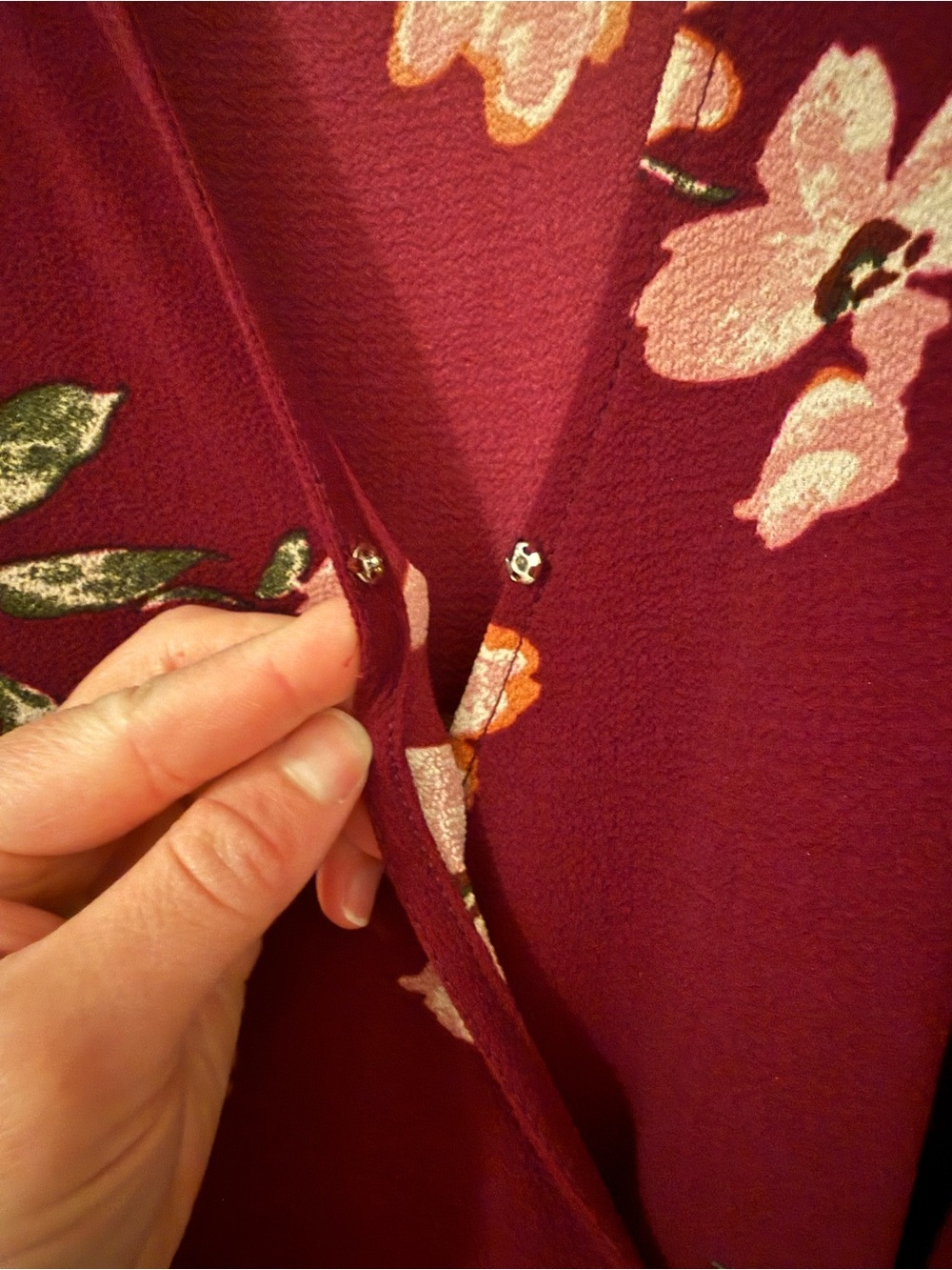 Lulus XS September Sunsets Burgundy Floral Wrap Floral Dress - Picture 7 of 8